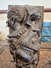Large 10    African Mask Statue Totem Wood 3 2 Lbs Rare Female Carved Sculpture 
