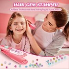Hair Gem Stamper Kit reusable Bling Hair Jewels For Girls 3-12 birthday Gift Toy