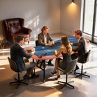 72  Foldable Poker Table  8-player Blackjack Table  Blue