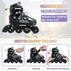 Patines En Linea Ajustables 4 To 16 Ninos 8 Ruedas Iluminadas Principiantes