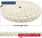 Twisted Cotton Rope  1 In X 10 Ft  Natural Thick White Rope For Nautical  Landsc