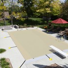 Inground Pool Cover Rectangle Winter Safety Mesh Pool Cover Home Swimming Pool