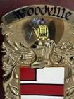 Vtg Woodville England Crest Coat Of Arms Brass Wood Wall Plaque Shield Ireland