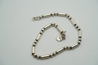 Vintage Chunky Sterling Silver Bead Anklet 10  X 4mm Jb37