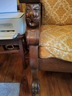 Antique Oak Morris Chair Recliner 1900 Victorian Lions Feet