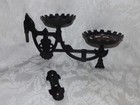 Antique Cast Iron Double Oil Lamp Wall Mount With Swing Arm