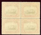 North Borneo 1918 Kgv Red Cross 3c   2c Rose-red  p14  -15  Block Mnh  Sg 216b 