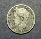  usa6 23    Spain Silver Coin   1 Peseta   Year   1899  