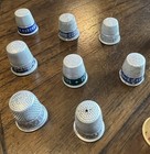 25 Vintage Mixed Lot Sewing Thimbles Advertising Plain Aluminum Plastic Thimble