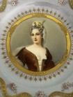 Antique 19th C Royal Vienna Porcelain Plate Duchesse Du Maine Wagner