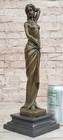 Art Deco Nude Female Signed Long Bronze Sculpture Figurine Figure Home Decor Art