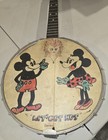 Vintage Waverly 4-string Banjo Custom Hand Painted Disney Folk Art Decorative 