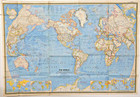     1965-2 February Vintage Original Map The World National Geographic Poster - A1