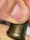 Antique Gold Tone Brass Thimble For Hand Sewing - Marked  10   