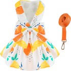 Fancy Girl Dog Dress Harness leash Bowtie Small Pet Puppy Cat Vest Clothes