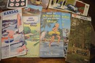 Large Lot Of Vintage Us Road Maps Gulf shell 1950s-1960s  Holiday Inn Postcards