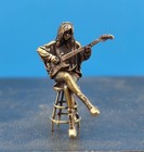 Brass Female Playing Rock Figurine Small Animal Statue Table Home Decoration Toy