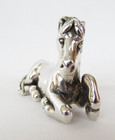 Vintage Miniature Sterling Silver Lying Down Horse Pony Animal Figurine
