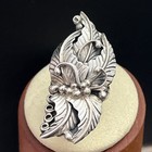 Vintage Native American Signed Sh Sterling Silver Flower Blossom Ring Sz 6 5