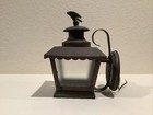 Antique Copper Porch Light With Original Glass Panels Colonial