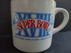 Vintage Superbowl Xviii Coffee Mug- Collectible Cup- Blue   White Nfl Football 