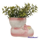 Vintage Dickson Japan Ceramic Girl Baby Bootie Planter 3 5  X 4 5 