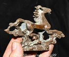 4 3  old Chinese Dynasty Bronze Fengshui Lucky Zodiac Year Animal Horse Statue