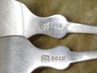 Coin Silver Fork Pair Very Light Mono  jmt  C  1830 Unknown Maker  j s  82 Grams