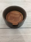 Vintage 1970s Embossed Leather Coasters Featuring A Stagecoach 