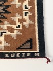 Navajo Rug Hand Woven Native American Weaving Signed Lucie B 2001 25x18 