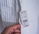 Brooks Brothers Milano New W tag Men White Solid Cotton Tuxedo Shirt Sz 15 5-34