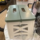 Foldable Portable Plastic Step Stool Green White Kids Teens 1 Step