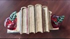 Vintage Resin Bookends School Apple And Books Design Decorative Set Of 2