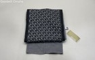 Michael Kors Signature Mk Logo Black Gray Hat And Scarf Set Nwt