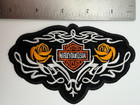 Harley-davidson Cycles Biker Patch Roses Iron On  slight Thread Imperfections 