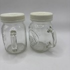 Vintage Golden Harvest Glass Mason Jar Salt   Pepper Shakers 3  Tall