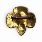 Vintage Girl Scout Pin Button Pinback Brooch Gold Tone