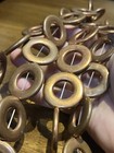 Vintage Mid Century Copper Donut Circle  Flat  Metal Beads 12in Strand