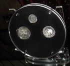Mexico 1986 Silver 25  50  100 Pesos 1985 Fifa World Cup 3-coin Set With Stand