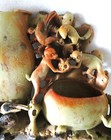 Antique Large Chinese Carved Soapstone With Monkeys And Birds With A Vase