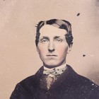 Antique 1800s 3  Tintype Photo Handsome Man Heavy Wool Jacket Early Portrait