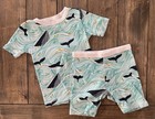 Tea Collection Size 4 2-piece Cotton Pajama Set Short Sleeve Whale Print