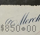 Travelstamps  1900 Merchants National Bank Cancelled Check  341 W doc Stamp