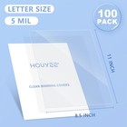 Houyee 100 Pack 5 Mil Pvc Binding Presentation Covers  Clear Report Cover She   