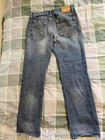 A  ropostale Men   s Blue Medium Wash Distressed Straight Fit Cotton Denim Jeans