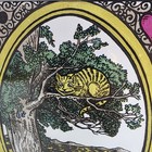 Glassmasters Alice Wonderland Cheshire Cat Mad Hatter Folding Glass Panel 