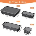 25 Pcs Plastic Drawer Organizer  Versatile Organizer Trays   Clear Black