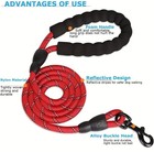 5 Ft Dog Lead Leash Service Nylon Reflective Rope For Dog Puppy Training walking