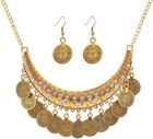 3pc Gypsy Jewelry Set Bohemian Coin Necklace Bracelet Earrings For Women Vint   