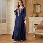 Islamic Ethnic Abaya Muslim Women Long Maxi Dress Embroidery Kaftan Dubai Gown